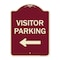 Signmission Designer Series-Visitor Parking Left, Burgungy Heavy-Gauge Aluminum, 24" x 18", BU-1824-9743 A-DES-BU-1824-9743 - alternate 1